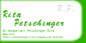 rita petschinger business card